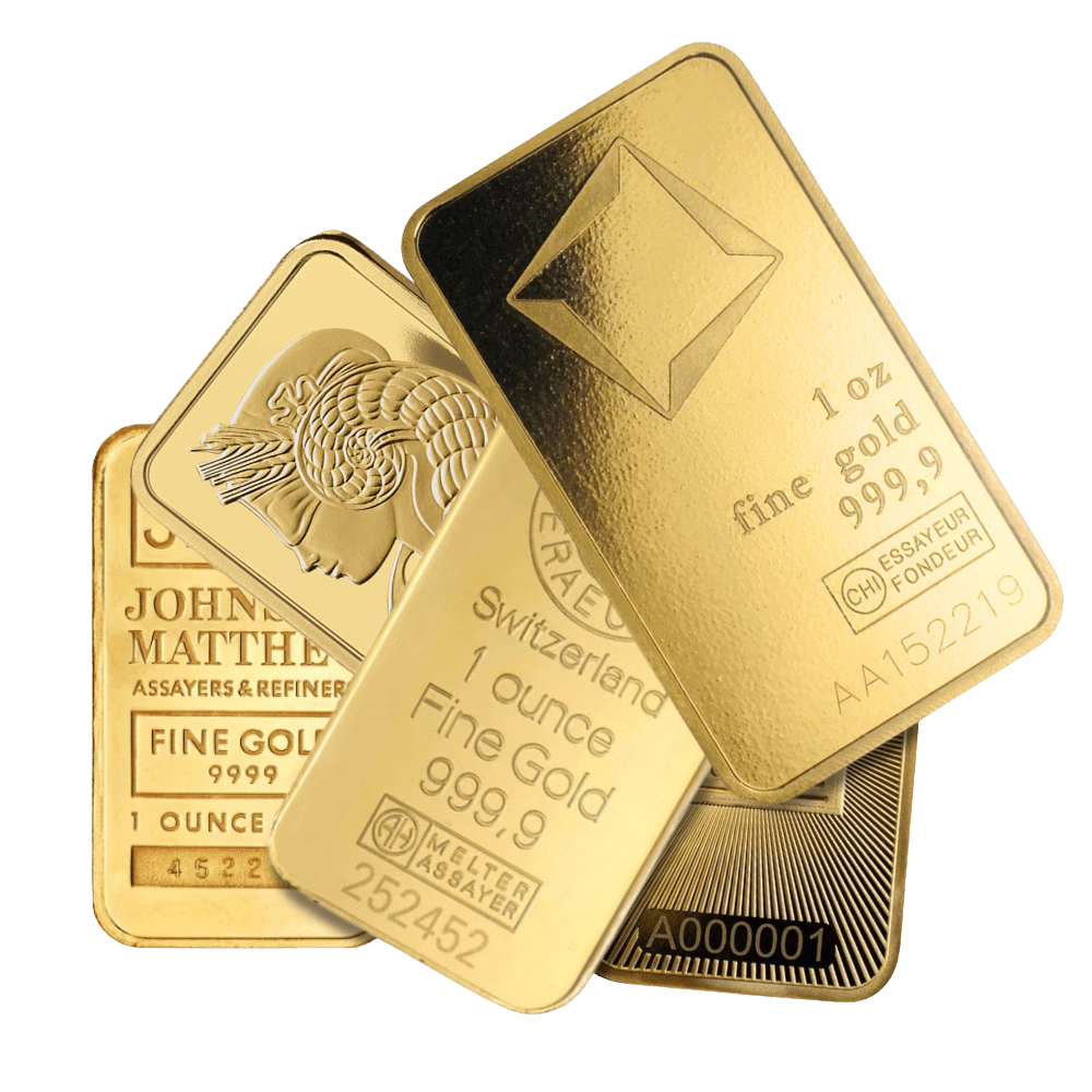 Stacked 1 oz gold bars